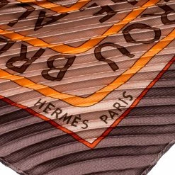 Hermes Brown Les Sources De La Vie Printed Plisse Silk Diamond Scarf For Women 11 Hermes Brown Les Sources De La Vie Printed Plisse Silk Diamond Scarf For Women -Deals Hermes Store luxury women hermes used accessories p200054 005