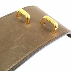 Hermes Dark Brown Leather Wide Bracelet For Women -Deals Hermes Store luxury women hermes used accessories p20032 005