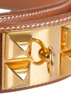 Hermes Brown Courchevel Leather Collier De Chien Belt 60CM For Women 12 Hermes Brown Courchevel Leather Collier De Chien Belt 60CM For Women -Deals Hermes Store luxury women hermes used accessories p201749 003