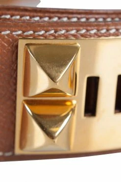 Hermes Brown Courchevel Leather Collier De Chien Belt 60CM For Women 14 Hermes Brown Courchevel Leather Collier De Chien Belt 60CM For Women -Deals Hermes Store luxury women hermes used accessories p201749 006