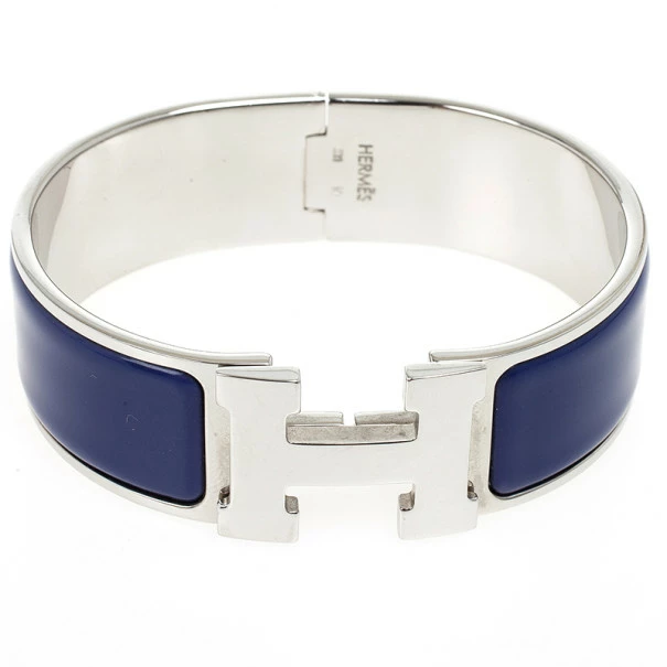 Hermes Clic Clac H Prune Enamel Wide Bracelet GM 18.5 CM For Women 3 Hermes Clic Clac H Prune Enamel Wide Bracelet GM 18.5 CM For Women