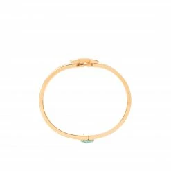 Hermes Clic Clac H Blush Pink Enamel Gold Plated Narrow Bracelet PM For Women -Deals Hermes Store luxury women hermes used accessories p209001 004
