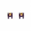 Hermes Pop H Purple Lacquered Gold Plated Stud Earrings For Women -Deals Hermes Store luxury women hermes used accessories p210350 002