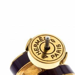 Hermes Pop H Purple Lacquered Gold Plated Stud Earrings For Women 12 Hermes Pop H Purple Lacquered Gold Plated Stud Earrings For Women -Deals Hermes Store luxury women hermes used accessories p210350 006
