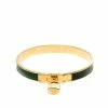 Hermes Kelly Lock Cadena Green Lizard Skin Gold Plated Bangle Bracelet For Women -Deals Hermes Store luxury women hermes used accessories p220798 008