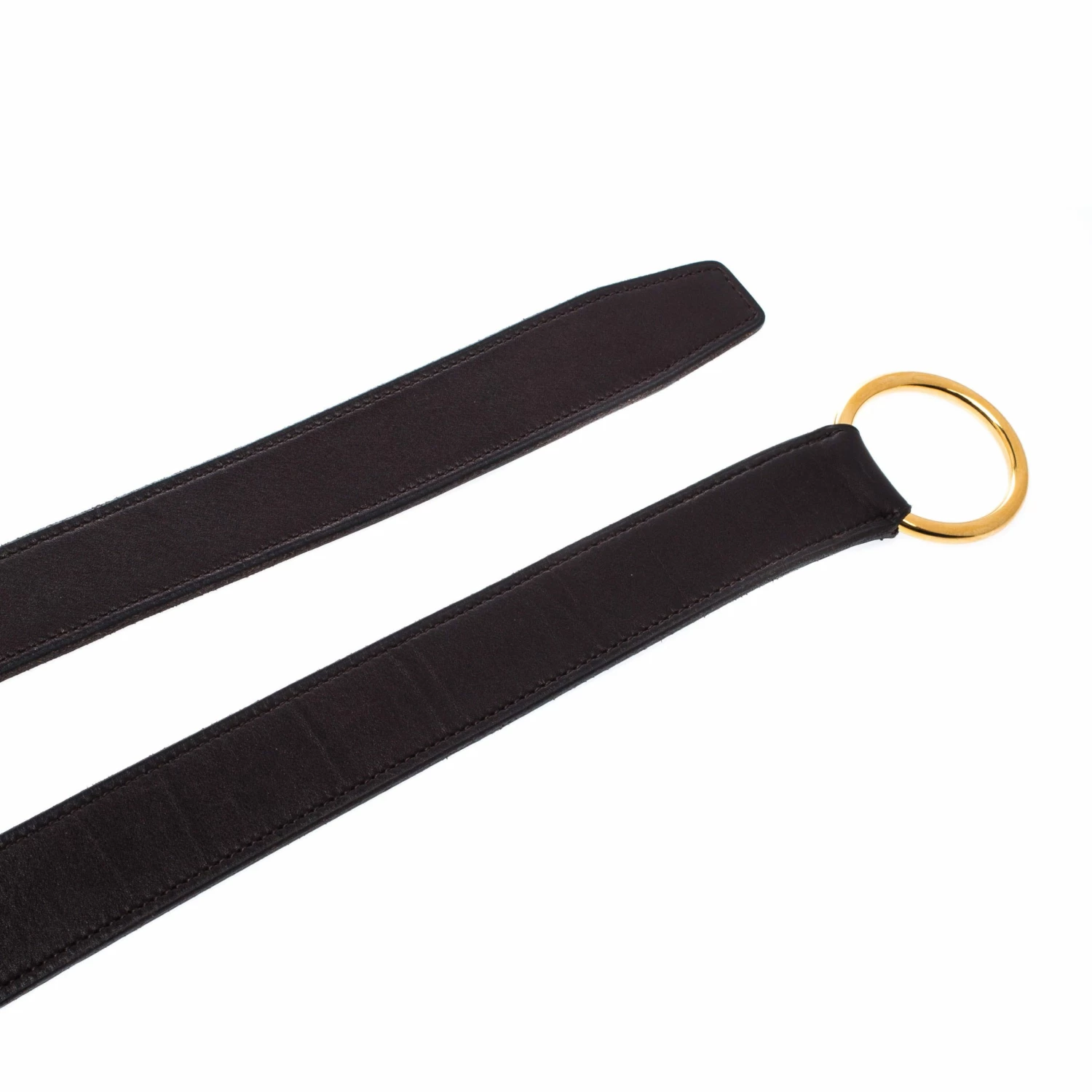 Hermes Dark Brown Leather O Ring Buckle Belt 115cm For Women 6 Hermes Dark Brown Leather O Ring Buckle Belt 115cm For Women - Image 4