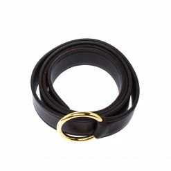 Hermes Dark Brown Leather O Ring Buckle Belt 115cm For Women 13 Hermes Dark Brown Leather O Ring Buckle Belt 115cm For Women -Deals Hermes Store luxury women hermes used accessories p222620 008