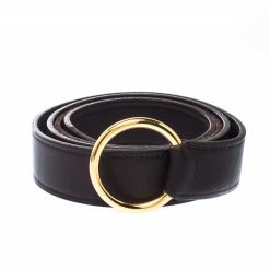 Hermes Dark Brown Leather O Ring Buckle Belt 115cm For Women 12 Hermes Dark Brown Leather O Ring Buckle Belt 115cm For Women -Deals Hermes Store luxury women hermes used accessories p222620 010