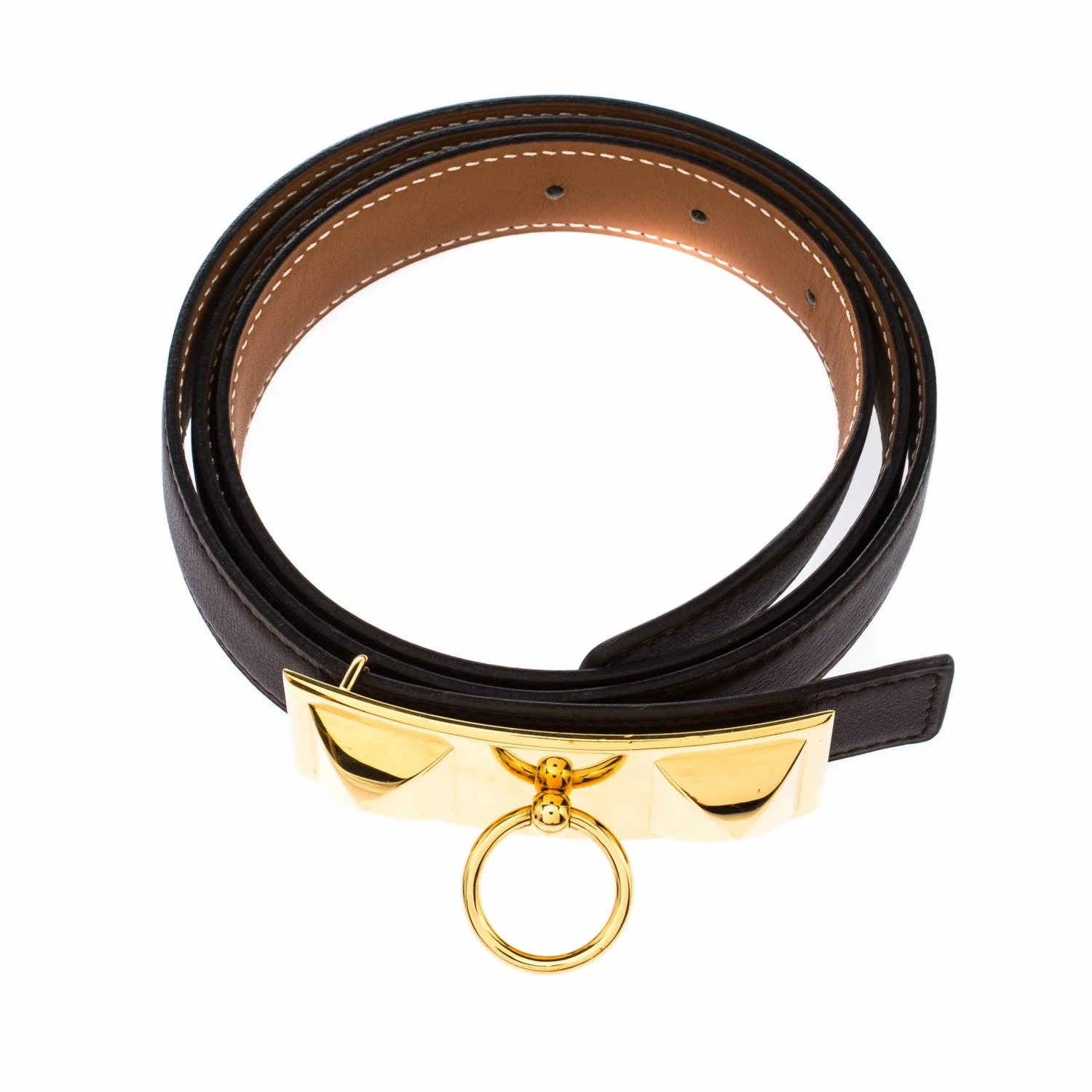 Hermes Brown/Tan Leather Rivale Reversible Belt 90cm For Women 5 Hermes Brown/Tan Leather Rivale Reversible Belt 90cm For Women - Image 3