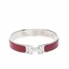 Hermes Clic Clac H Red Enamel Palladium Plated Narrow Bracelet GM For Women -Deals Hermes Store luxury women hermes used accessories p222875 008