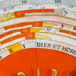 Hermes Orange Zodiac Print Cotton Scarf For Women -Deals Hermes Store luxury women hermes used accessories p227004 006