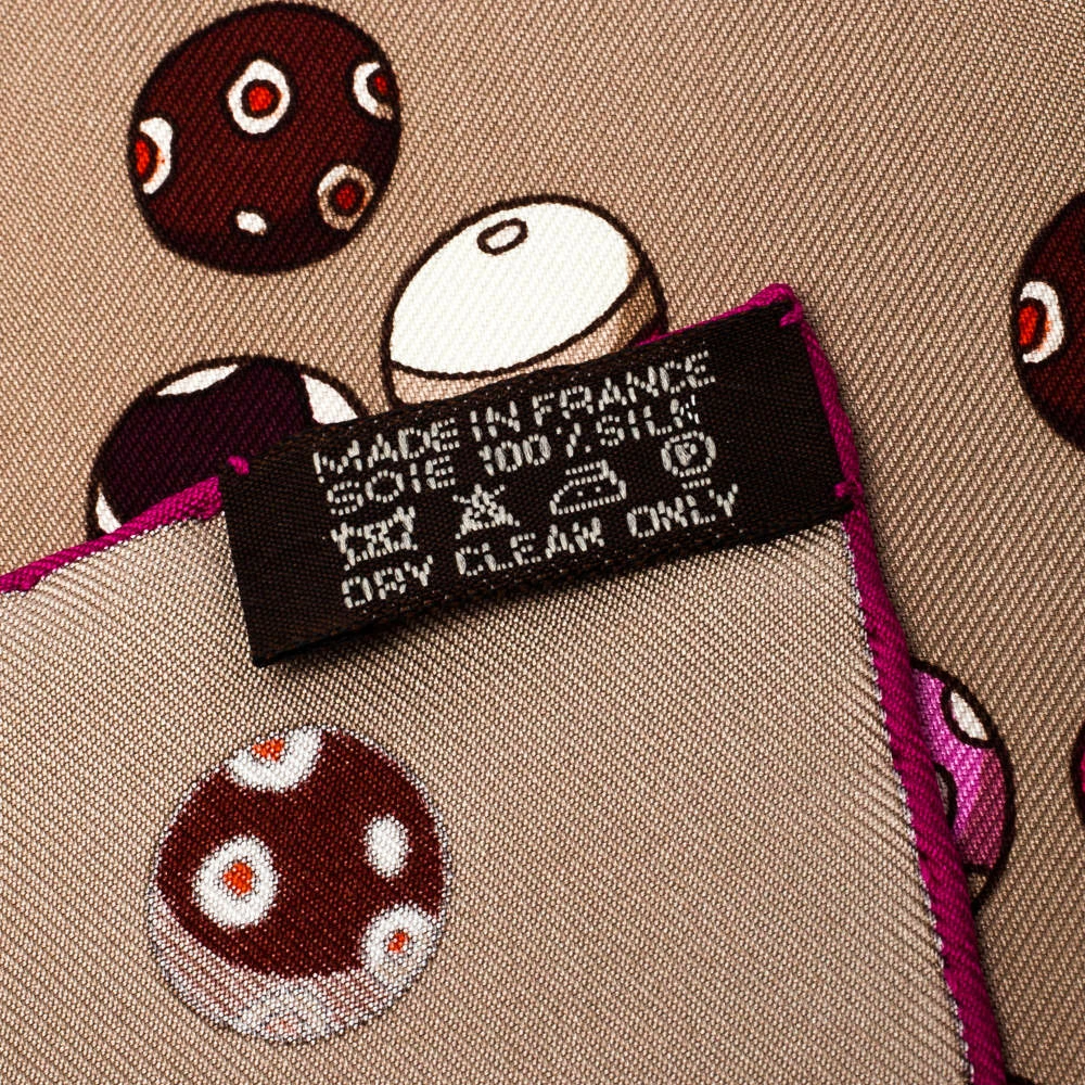 Hermes Multicolor Dancing Pearls Printed Silk Scarf For Women 9 Hermes Multicolor Dancing Pearls Printed Silk Scarf For Women - Image 7