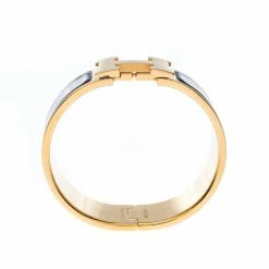 Hermes Clic Clac H Black Enamel Palladium Plated Wide Bracelet PM For Women -Deals Hermes Store luxury women hermes used accessories p228363 004