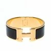 Hermes Clic Clac H Black Enamel Palladium Plated Wide Bracelet PM For Women 2 Hermes Clic Clac H Black Enamel Palladium Plated Wide Bracelet PM For Women -Deals Hermes Store luxury women hermes used accessories p228363 007