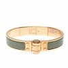 Hermes Charniere Uni Green Enamel Rose Gold Plated Bracelet GM For Women -Deals Hermes Store luxury women hermes used accessories p229017 1568894571 006