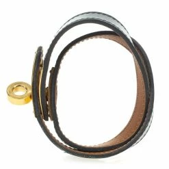Hermes Hermès Black Kelly Double Tour Leather Bracelet For Women -Deals Hermes Store luxury women hermes used accessories p23366 003