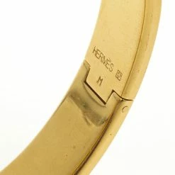 Hermes Clic-Clac H Citron Yellow Enameld Gold Plated Bracelet For Women -Deals Hermes Store luxury women hermes used accessories p23367 006