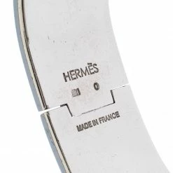 Hermes Clic Clac H Red Enamel Palladium Plated Wide Bracelet GM For Women -Deals Hermes Store luxury women hermes used accessories p233671 004