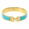 Hermes Clic-Clac H Bleu Enameld Gold Plated Bracelet For Women -Deals Hermes Store luxury women hermes used accessories p23368 001