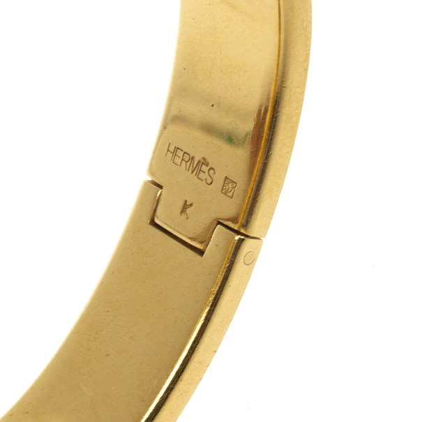 Hermes Clic-Clac H Bleu Enameld Gold Plated Bracelet For Women 7 Hermes Clic-Clac H Bleu Enameld Gold Plated Bracelet For Women - Image 5