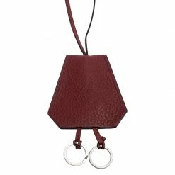 Hermes Red Clemence Leather Margiela Cover Of Key Necklace For Women