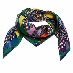 Hermes Multicolor Printed Brides Et Gris Gris Silk Scarf For Women -Deals Hermes Store luxury women hermes used accessories p246739 005