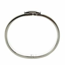 Hermes Clic-Clac H Green Enameld Palladium Plated Bracelet PM For Women -Deals Hermes Store luxury women hermes used accessories p24674 003