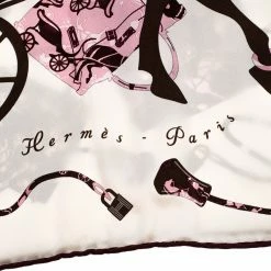 Hermes Pink & Brown Kelly En Caleche Printed Silk Scarf For Women -Deals Hermes Store luxury women hermes used accessories p250651 006