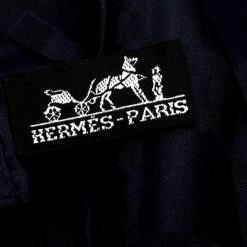 Hermes Navy Blue Faconnee Grand H Silk Scarf For Women 11 Hermes Navy Blue Faconnee Grand H Silk Scarf For Women -Deals Hermes Store luxury women hermes used accessories p255206 004