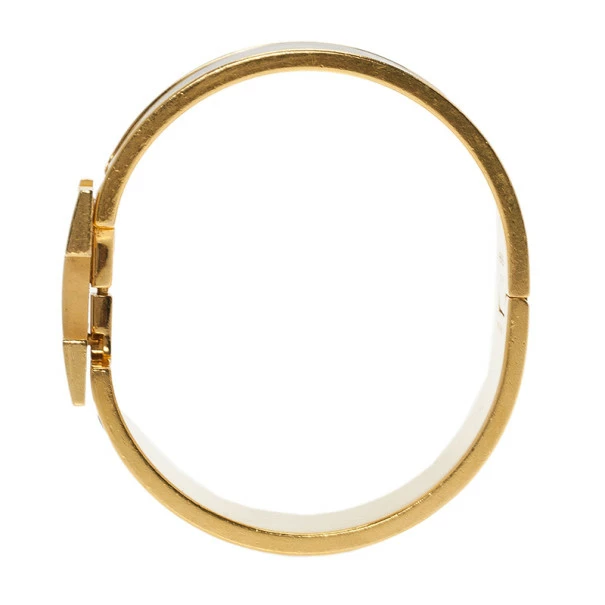 Hermes Clic Clac H Wide Gold-Plated Blue Enamel Bracelet PM For Women 5 Hermes Clic Clac H Wide Gold-Plated Blue Enamel Bracelet PM For Women - Image 3