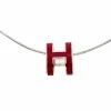 Hermes Pop H Red Lacquer Palladium Plated Pendant For Women 1 Hermes Pop H Red Lacquer Palladium Plated Pendant For Women -Deals Hermes Store luxury women hermes used accessories p255900 005