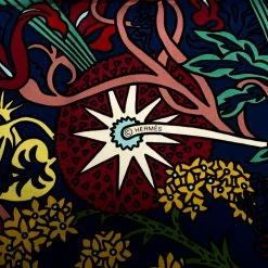 Hermes Navy Blue Cache Cache Fleuri Printed Silk Scarf For Women -Deals Hermes Store luxury women hermes used accessories p256297 006