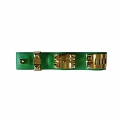 Hermes Hermès Collier De Chien Calfskin Green Leather Gold Plated Bracelet For Women -Deals Hermes Store luxury women hermes used accessories p257578 007