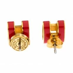 Hermes Pop H Pink Lacquered Gold Plated Stud Earrings For Women 11 Hermes Pop H Pink Lacquered Gold Plated Stud Earrings For Women -Deals Hermes Store luxury women hermes used accessories p257918 003