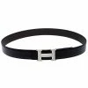 Hermes Black/Brown Leather Palladium Hardware H Logo Reversible Belt 95cm For Women -Deals Hermes Store luxury women hermes used accessories p258269 003