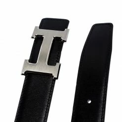 Hermes Black/Brown Leather Palladium Hardware H Logo Reversible Belt 95cm For Women 12 Hermes Black/Brown Leather Palladium Hardware H Logo Reversible Belt 95cm For Women -Deals Hermes Store luxury women hermes used accessories p258269 007