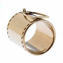 Hermes Etrier Gold Tone Scarf Ring For Women