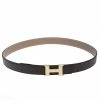 Hermes Grey Leather H Logo Constance Reversible Belt 85 CM For Women