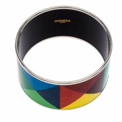 Hermes Clous De Trompe L’Oeil Multicolor Enamel Extra Wide Bangle Bracelet For Women 13 Hermes Clous De Trompe L’Oeil Multicolor Enamel Extra Wide Bangle Bracelet For Women -Deals Hermes Store luxury women hermes used accessories p261943 006
