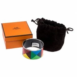 Hermes Clous De Trompe L’Oeil Multicolor Enamel Extra Wide Bangle Bracelet For Women 15 Hermes Clous De Trompe L’Oeil Multicolor Enamel Extra Wide Bangle Bracelet For Women -Deals Hermes Store luxury women hermes used accessories p261943 007