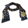 Hermes Hermès Marine Blue & Noir Clic Clac A Pois Silk Maxi Twilly Scarf For Women