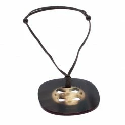 Hermes Lift Horn Lacquered Wood Long Cord Pendant Necklace For Women -Deals Hermes Store luxury women hermes used accessories p264235 004