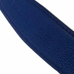 Hermes Black/Electric Blue Swift And Epsom Leather Guillochee Finish H Buckle Belt Size 85CM For Women -Deals Hermes Store luxury women hermes used accessories p264528 001