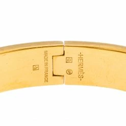 Hermes Hermès Clic H Rouge Red Enamel Gold Plated Narrow Bracelet PM For Women -Deals Hermes Store luxury women hermes used accessories p264896 005