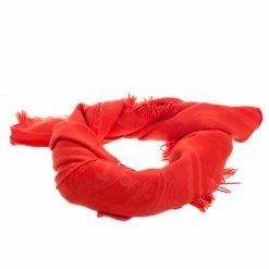 Hermes Orange Silk Cashmere Blend Fringed Scarf For Women -Deals Hermes Store luxury women hermes used accessories p266091 002