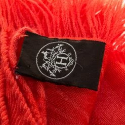 Hermes Orange Silk Cashmere Blend Fringed Scarf For Women -Deals Hermes Store luxury women hermes used accessories p266091 003
