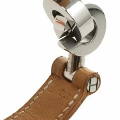 Hermes Brown Leather Interlocking Bracelet 18 CM For Women -Deals Hermes Store luxury women hermes used accessories p26645 005