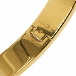 Hermes Hermès Clic H White Gold Plated Bracelet For Women -Deals Hermes Store luxury women hermes used accessories p26648 003