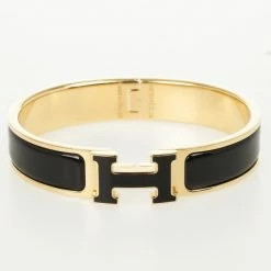 Hermes Hermès Clic H Black Enameled Bracelet For Women