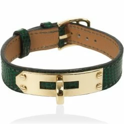 Hermes Kelly Green Lizard Bracelet For Women